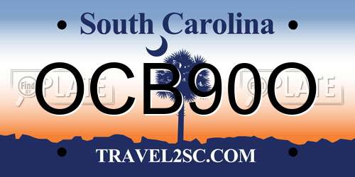 OCB90O South Carolina License Plate