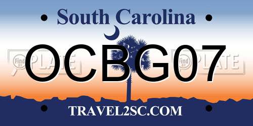 OCBG07 South Carolina License Plate