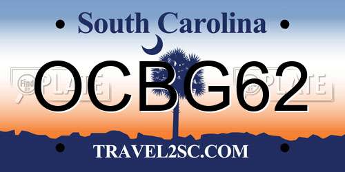 OCBG62 South Carolina License Plate