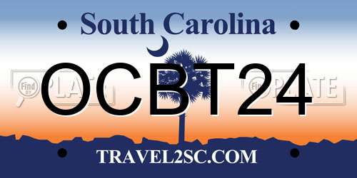 OCBT24 South Carolina License Plate