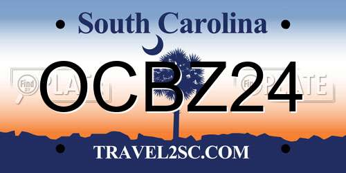 OCBZ24 South Carolina License Plate