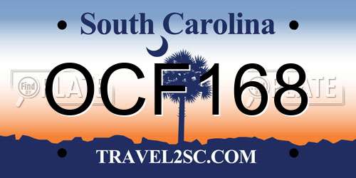 OCF168 South Carolina License Plate
