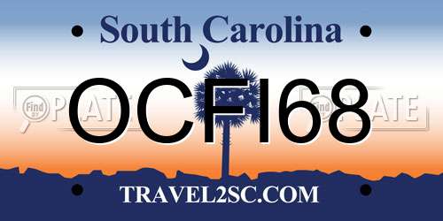 OCFI68 South Carolina License Plate