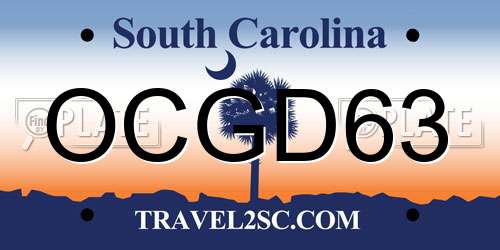 OCGD63 South Carolina License Plate