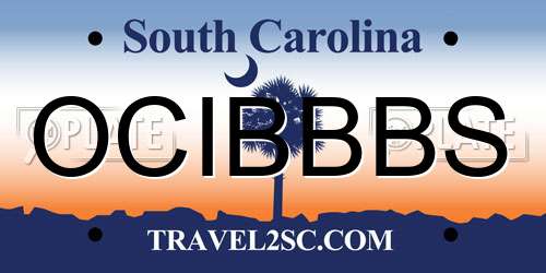 OCIBBBS South Carolina License Plate