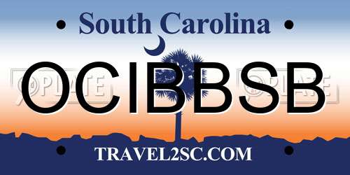 OCIBBSB South Carolina License Plate