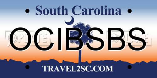 OCIBSBS South Carolina License Plate