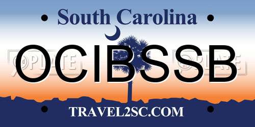 OCIBSSB South Carolina License Plate