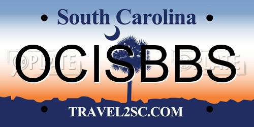 OCISBBS South Carolina License Plate