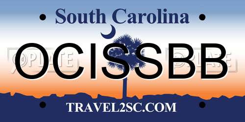 OCISSBB South Carolina License Plate