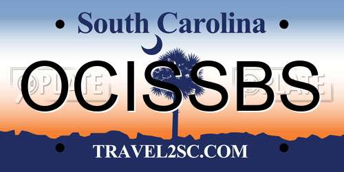 OCISSBS South Carolina License Plate