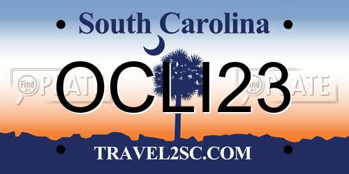OCLI23 South Carolina License Plate