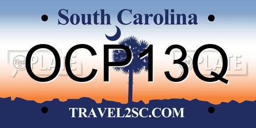 OCP13Q South Carolina License Plate