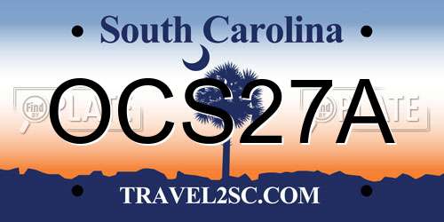 OCS27A South Carolina License Plate
