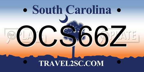 OCS66Z South Carolina License Plate