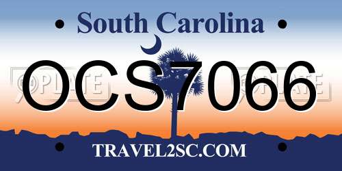 OCS7066 South Carolina License Plate