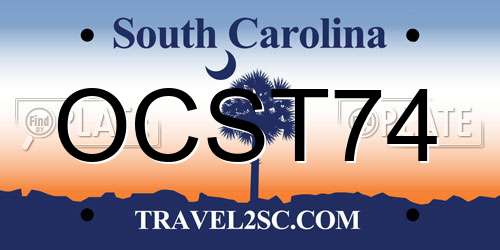 OCST74 South Carolina License Plate