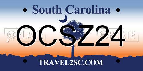 OCSZ24 South Carolina License Plate