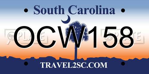 OCW158 South Carolina License Plate