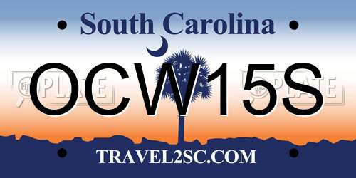 OCW15S South Carolina License Plate