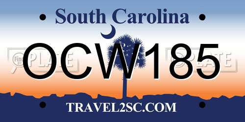 OCW185 South Carolina License Plate