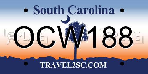 OCW188 South Carolina License Plate