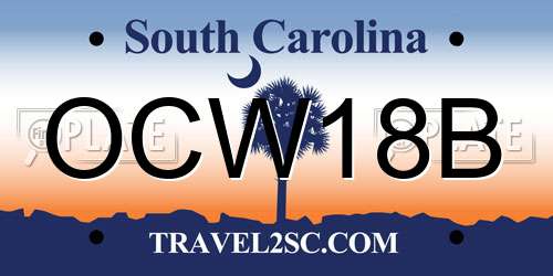 OCW18B South Carolina License Plate