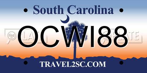 OCWI88 South Carolina License Plate