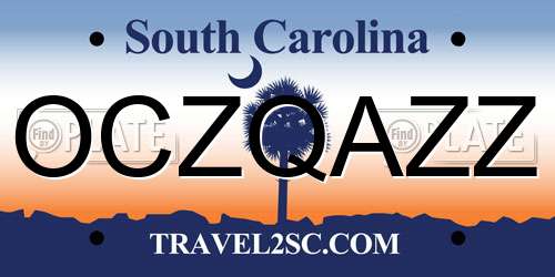 OCZQAZZ South Carolina License Plate