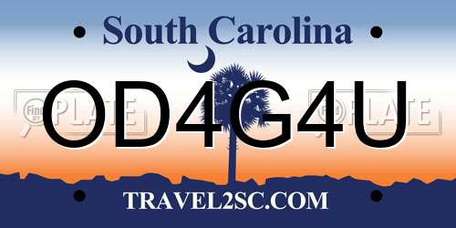 OD4G4U South Carolina License Plate