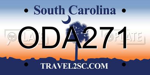 ODA271 South Carolina License Plate