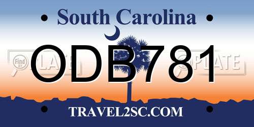 ODB781 South Carolina License Plate