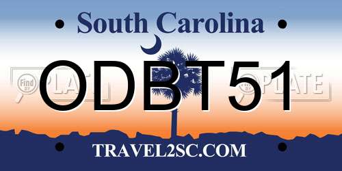 ODBT51 South Carolina License Plate