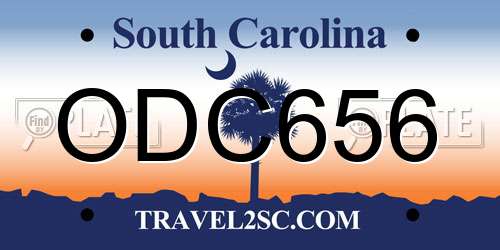 ODC656 South Carolina License Plate