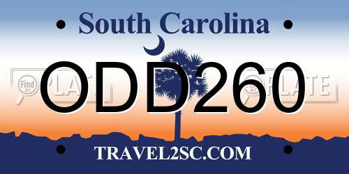 ODD260 South Carolina License Plate