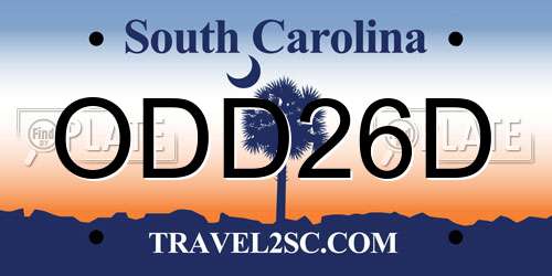 ODD26D South Carolina License Plate