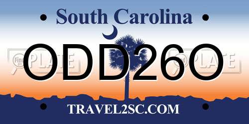 ODD26O South Carolina License Plate