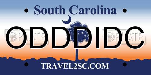 ODDDIDC South Carolina License Plate