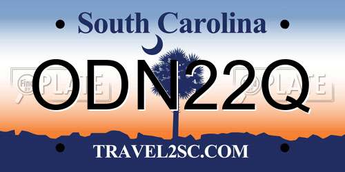ODN22Q South Carolina License Plate