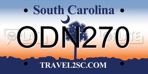 ODN270 South Carolina License Plate