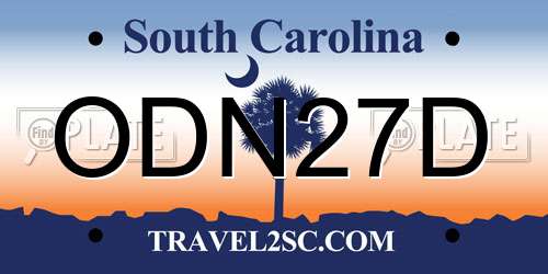 ODN27D South Carolina License Plate