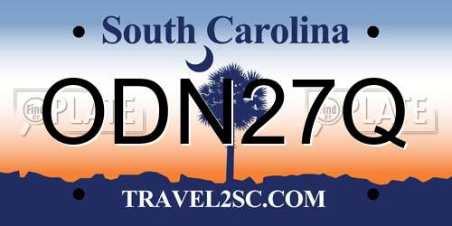 ODN27Q South Carolina License Plate