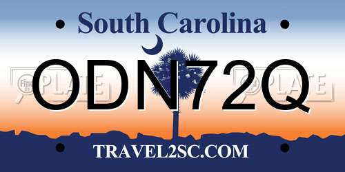 ODN72Q South Carolina License Plate