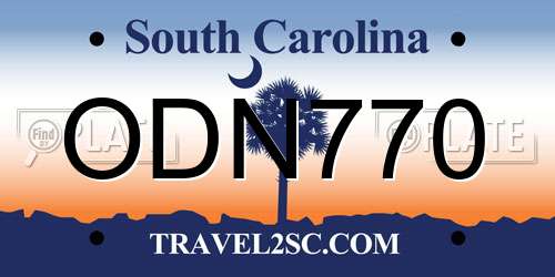 ODN770 South Carolina License Plate