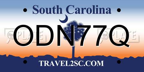 ODN77Q South Carolina License Plate