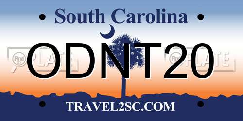 ODNT20 South Carolina License Plate