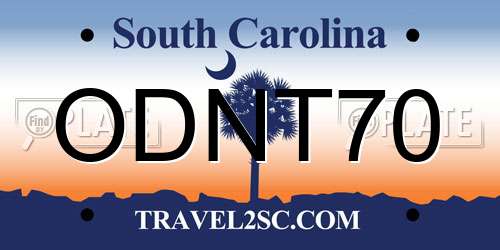 ODNT70 South Carolina License Plate