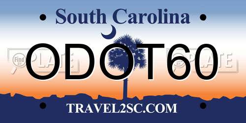 ODOT60 South Carolina License Plate