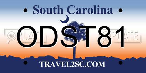ODST81 South Carolina License Plate