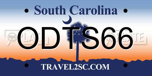 ODTS66 South Carolina License Plate